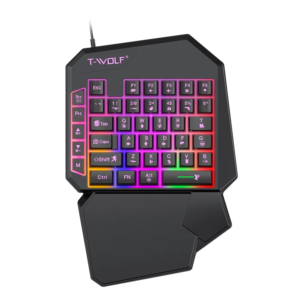**Kit Gamer Mobile TF900 5 em 1 com Teclado para Uma Mão, Mouse e Conversor para Jogos Mobile.** 🎮⌨️🖱️📱✨