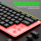 Kit Gamer NG GTX350 – Teclado e Mouse com Iluminação LED, Conexão USB com Fio para PC e Notebook (Preto)