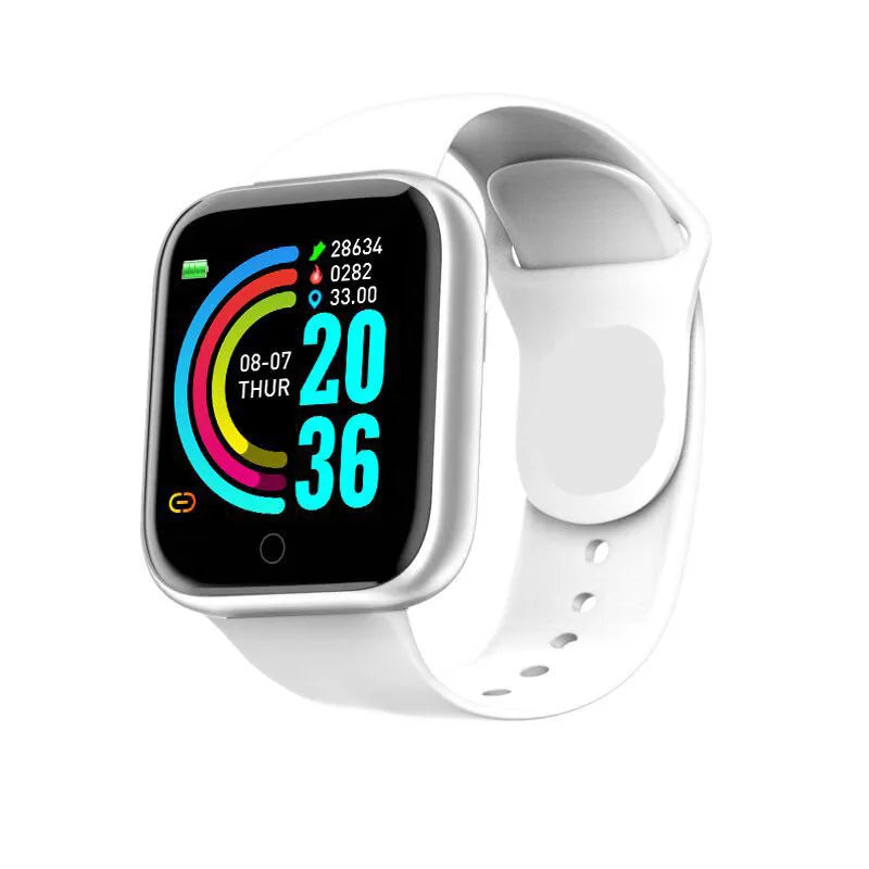 Y68 Relógio Inteligente para Homens e Mulheres com Monitoramento de Frequência Cardíaca, Oxigênio no Sangue, Pressão Arterial, Funções Múltiplas e Monitoramento do Sono, compatível com iOS e Android.**