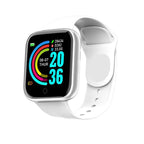 Y68 Relógio Inteligente para Homens e Mulheres com Monitoramento de Frequência Cardíaca, Oxigênio no Sangue, Pressão Arterial, Funções Múltiplas e Monitoramento do Sono, compatível com iOS e Android.**