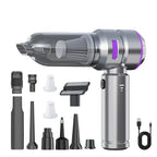 Aspirador de Pó Portátil para Carro de Alta Potência – Sem Fio, Motor Brushless e Função Soprador de Ar para Limpeza Automotiva e Residencial