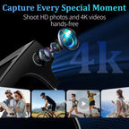 Novos Óculos Inteligentes Empresariais em Alta para Homens com Câmera HD 4K de 800W, Gravação em 1080P, Captura de Ação, IA para Chat e Chamadas, Óculos de Sol à Prova d'Água e à Prova de Vento.