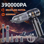 Aspirador de Pó Portátil para Carro de Alta Potência – Sem Fio, Motor Brushless e Função Soprador de Ar para Limpeza Automotiva e Residencial
