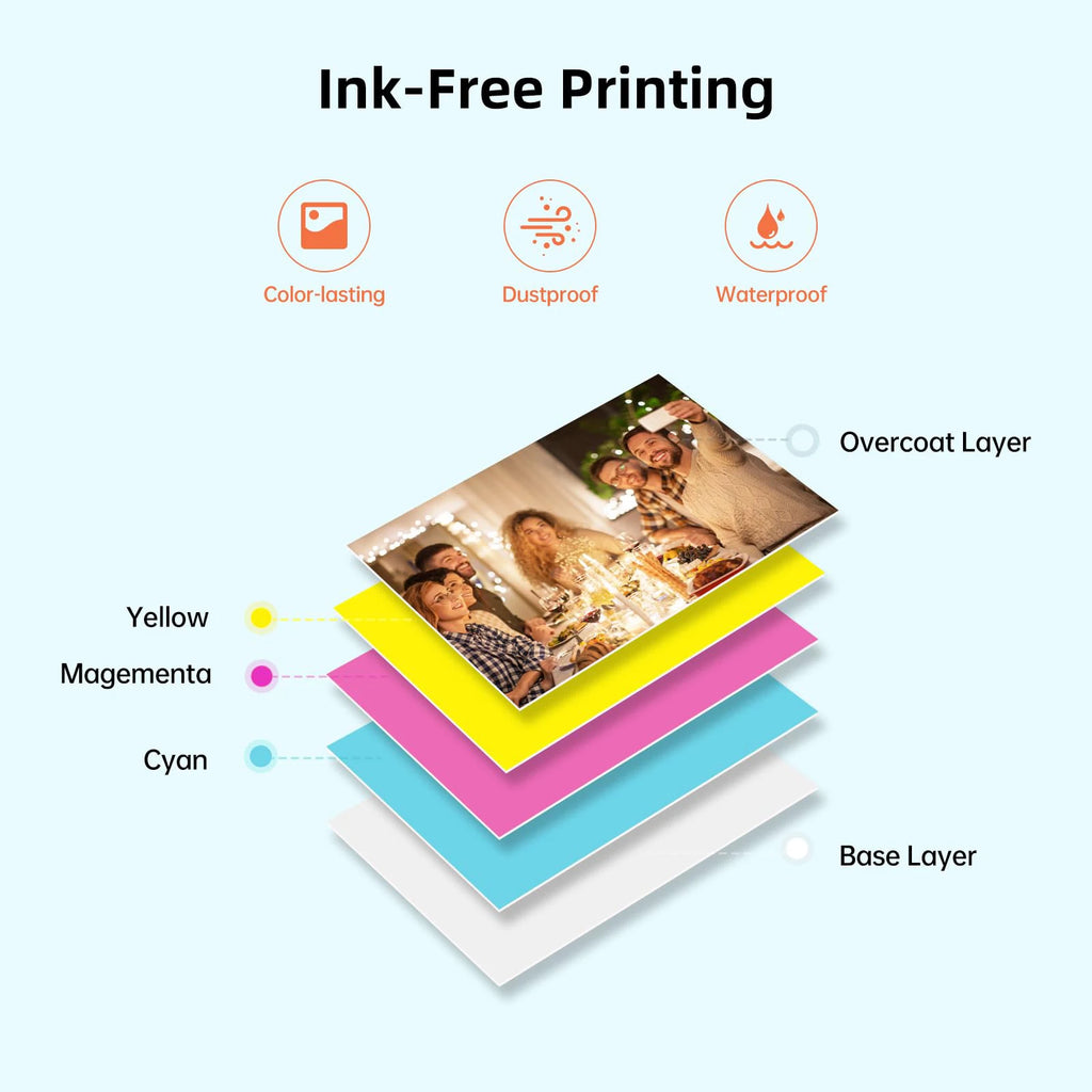 Mini Impressora Térmica HPRT para Fotos Coloridas, Impressora Inteligente Bluetooth Portátil de Bolso para Celular, ideal para Presentes e Fotos – MT53 Novo.