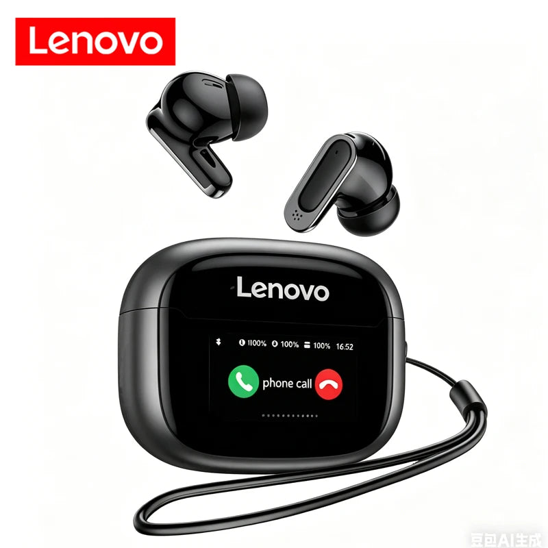 Novos Fones de Ouvido Bluetooth Lenovo TWS Inteligentes com Tela Digital, Design Intra-Auricular, Cancelamento de Ruído ANC, Longo Alcance Sem Fio, Microfone Integrado e Controle por Toque. 🎧