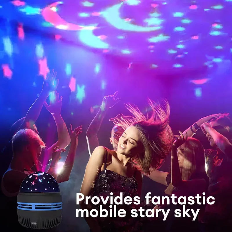 **Luzes Noturnas LED Céu Estrelado USB – Projetor Mágico de Lua e Estrelas, Bola de Luz para Decoração e Atmosfera de Quarto e Casa, ideal para Natal.
