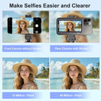 Monitor Magnético Touchscreen para Selfie e Vlog KingMa com Zoom, Gravação Sem Fio e Visualização da Câmera Traseira do Celular para iPhone, ideal para TikTok.