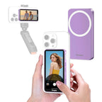 Monitor Magnético Touchscreen para Selfie e Vlog KingMa com Zoom, Gravação Sem Fio e Visualização da Câmera Traseira do Celular para iPhone, ideal para TikTok.