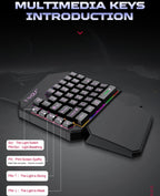 **Kit Gamer Mobile TF900 5 em 1 com Teclado para Uma Mão, Mouse e Conversor para Jogos Mobile.** 🎮⌨️🖱️📱✨