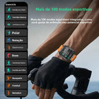 Relógio Inteligente Militar LIGE Masculino 2026 – Smartwatch com Chamadas via Bluetooth, Monitor Cardíaco, 3ATM à Prova d'Água e Monitoramento Fitness para Android e iOS