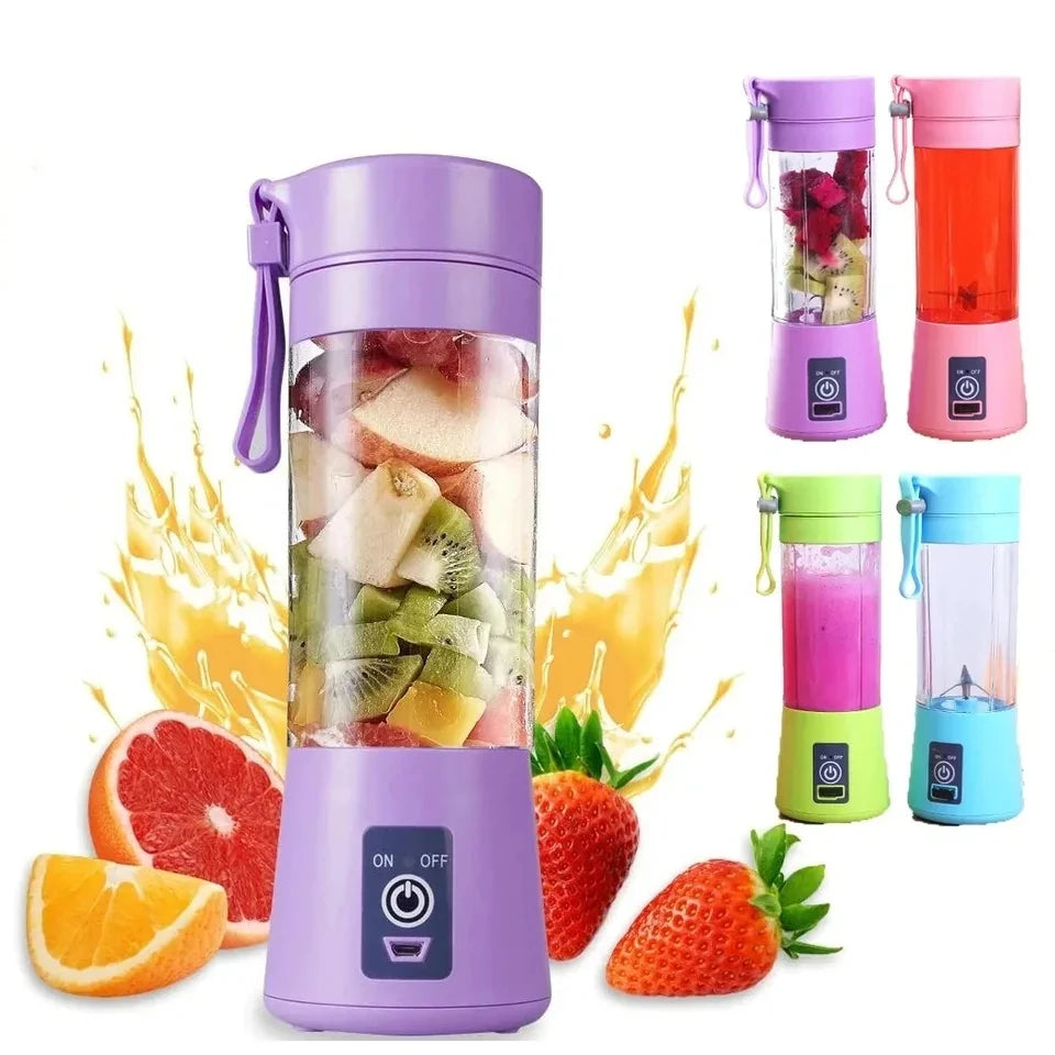 Novo Liquidificador Portátil Elétrico Mini – Garrafa Mixer para Sucos, Vitaminas e Milk-shakes – Copo Espremedor para Cozinha e Uso Doméstico