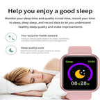 Y68 Relógio Inteligente para Homens e Mulheres com Monitoramento de Frequência Cardíaca, Oxigênio no Sangue, Pressão Arterial, Funções Múltiplas e Monitoramento do Sono, compatível com iOS e Android.**