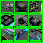 Kit Gamer NG GTX350 – Teclado e Mouse com Iluminação LED, Conexão USB com Fio para PC e Notebook (Preto)