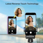 Monitor Magnético Touchscreen para Selfie e Vlog KingMa com Zoom, Gravação Sem Fio e Visualização da Câmera Traseira do Celular para iPhone, ideal para TikTok.