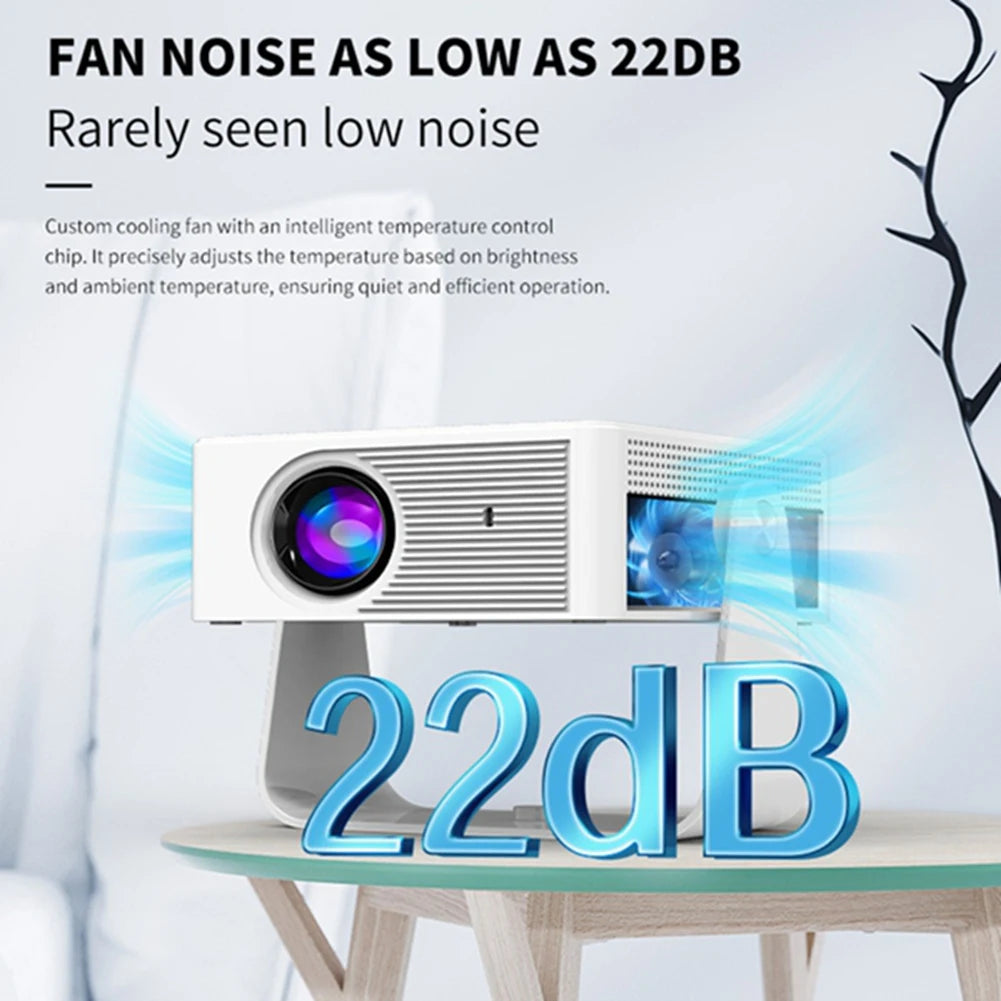 Projetor Mini Portátil AS62 4K, espelhamento de tela em HD, Android, Wi-Fi, suporte a vídeo 1080P, projetor para home theater (cinema em casa), plugue padrão europeu (EU Plug).