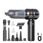 Aspirador de Pó Portátil para Carro de Alta Potência – Sem Fio, Motor Brushless e Função Soprador de Ar para Limpeza Automotiva e Residencial