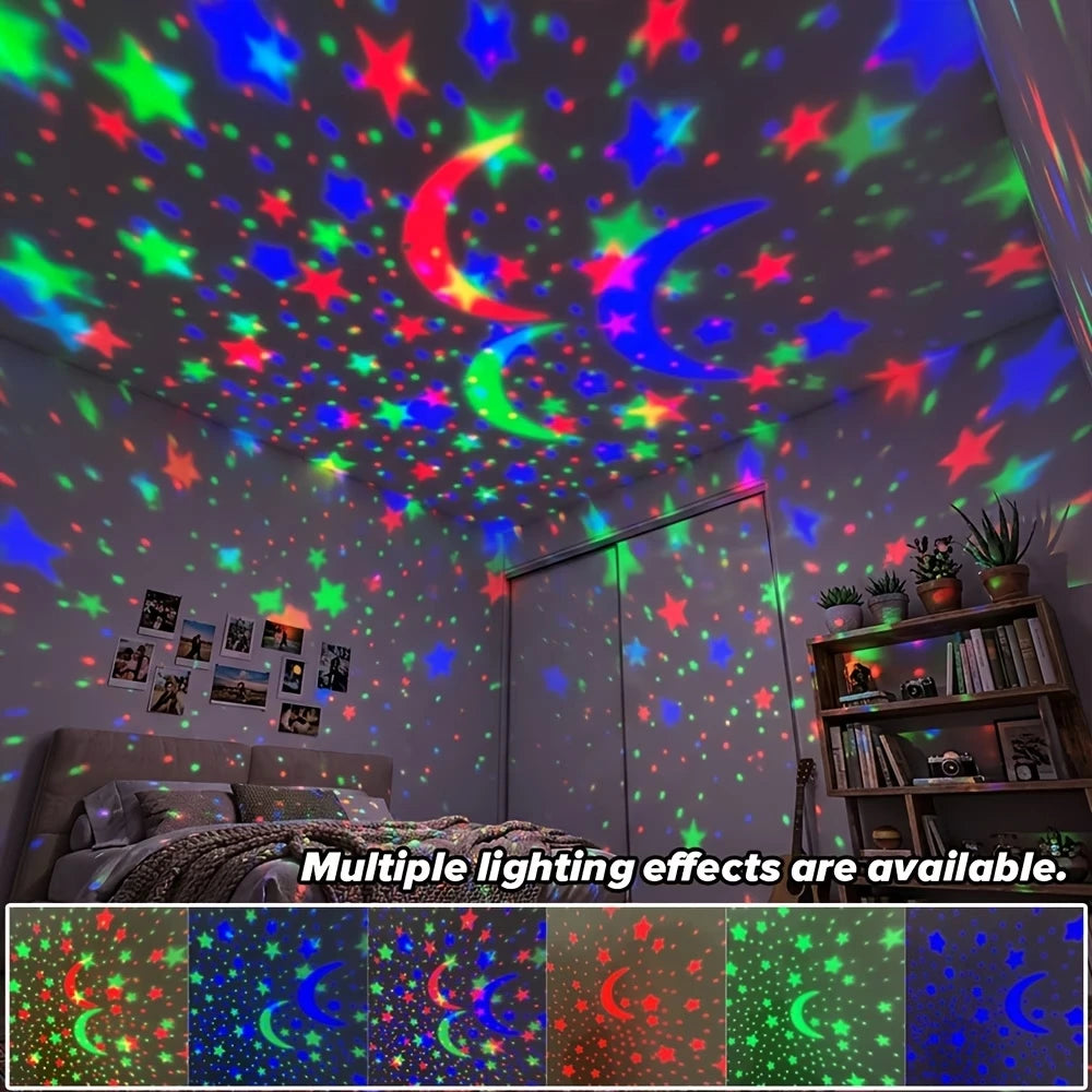 **Luzes Noturnas LED Céu Estrelado USB – Projetor Mágico de Lua e Estrelas, Bola de Luz para Decoração e Atmosfera de Quarto e Casa, ideal para Natal.