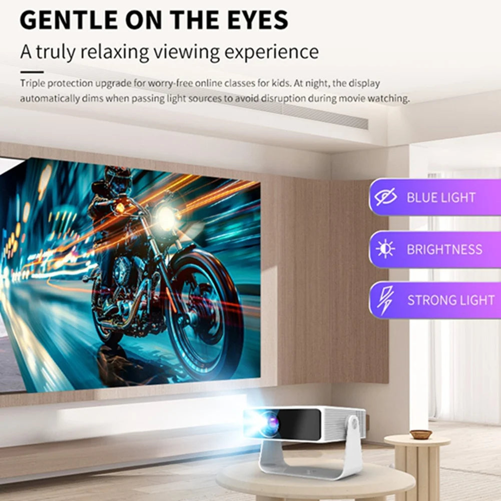 Projetor Mini Portátil AS62 4K, espelhamento de tela em HD, Android, Wi-Fi, suporte a vídeo 1080P, projetor para home theater (cinema em casa), plugue padrão europeu (EU Plug).