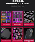 **Kit Gamer Mobile TF900 5 em 1 com Teclado para Uma Mão, Mouse e Conversor para Jogos Mobile.** 🎮⌨️🖱️📱✨
