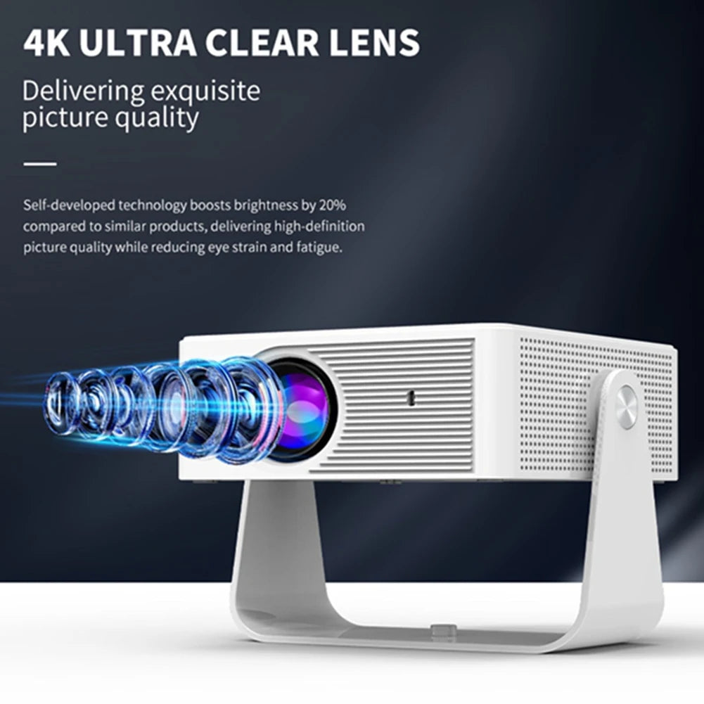 Projetor Mini Portátil AS62 4K, espelhamento de tela em HD, Android, Wi-Fi, suporte a vídeo 1080P, projetor para home theater (cinema em casa), plugue padrão europeu (EU Plug).