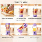 Novo Liquidificador Portátil Elétrico Mini – Garrafa Mixer para Sucos, Vitaminas e Milk-shakes – Copo Espremedor para Cozinha e Uso Doméstico