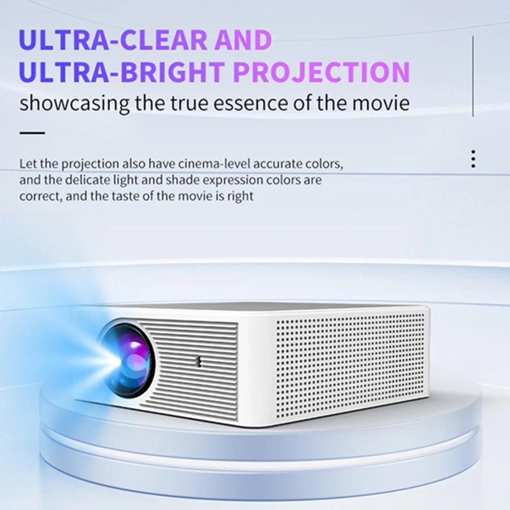Projetor Mini Portátil AS62 4K, espelhamento de tela em HD, Android, Wi-Fi, suporte a vídeo 1080P, projetor para home theater (cinema em casa), plugue padrão europeu (EU Plug).