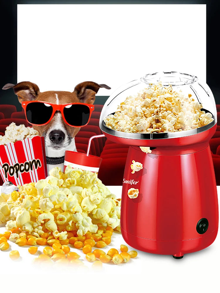 Pipoqueira Doméstica Sonifer – Máquina de Pipoca Saudável com Ar Quente, Sem Óleo, para Cozinha, Crianças, Pipoca Caseira DIY e Lanches para Filmes.